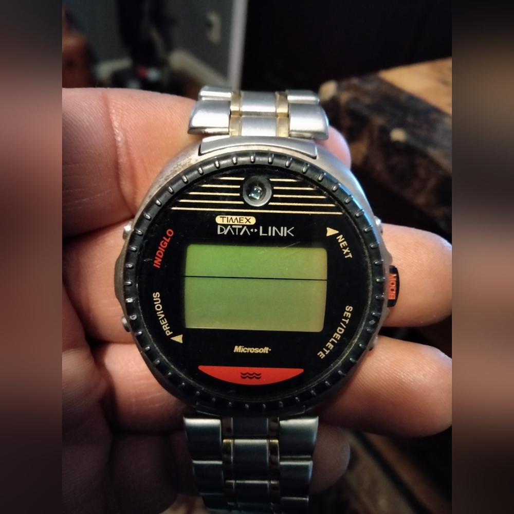 Rare 1990s Vintage NASA Approved TIMEX MICROSOFT Data-link 150 Digital Watch